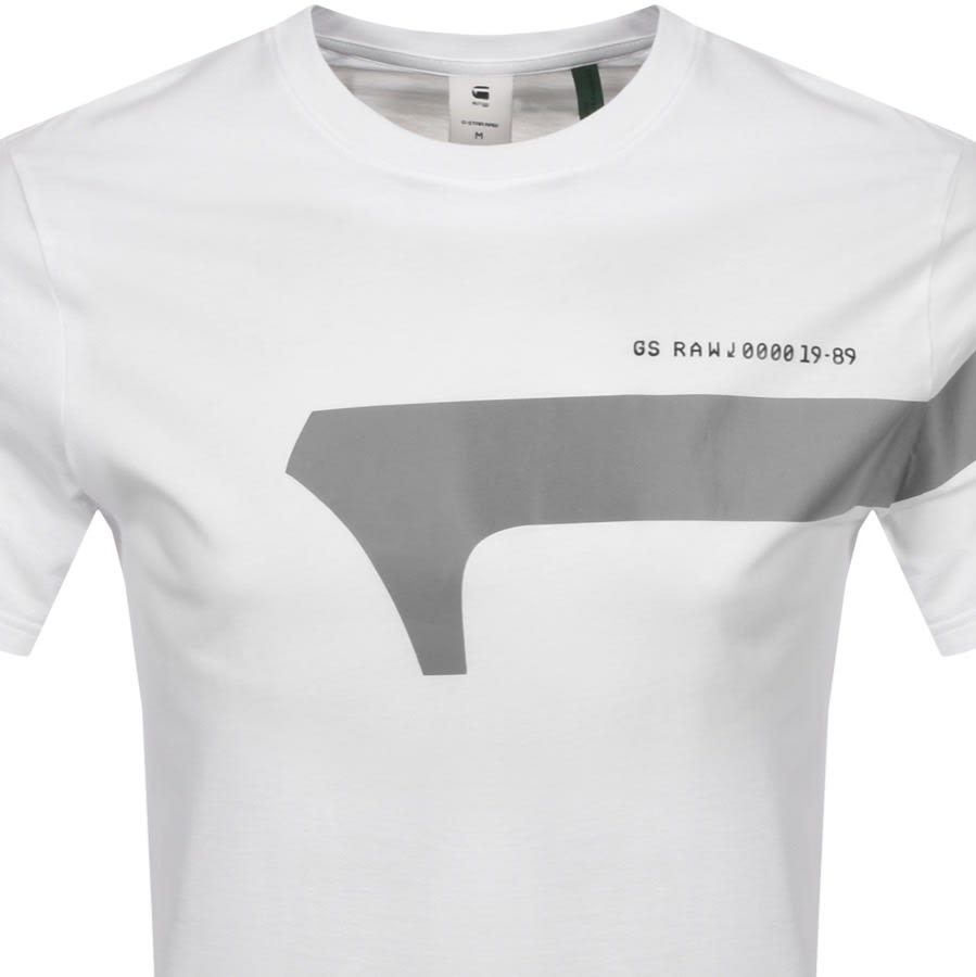 Alternative Image for ProductG Star Raw Reflective Logo T Shirt White2
